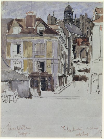 La Rue Notre Dame, Dieppe, with Quai Duquesne in the Foreground by Walter Richard Sickert
